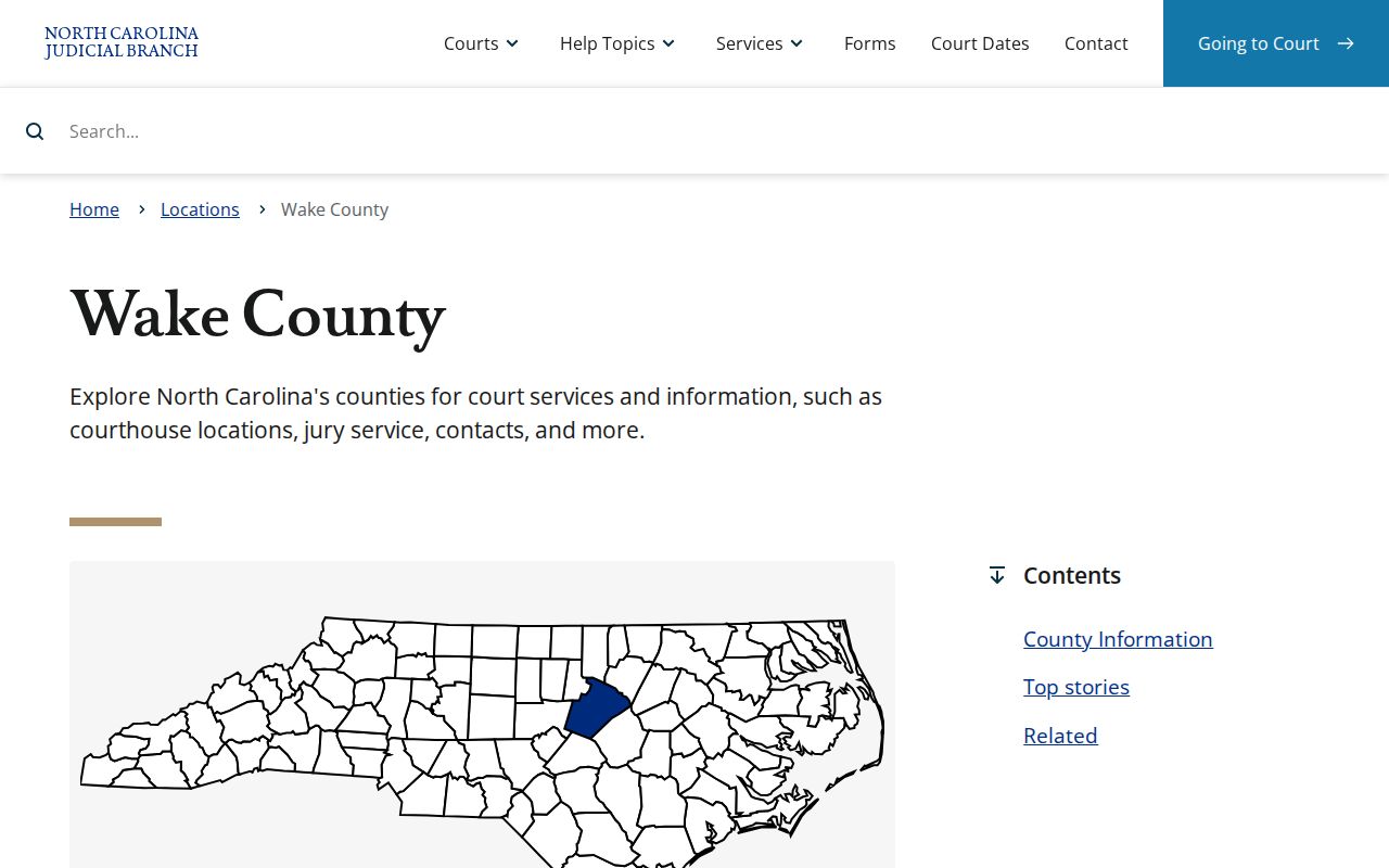 Wake Juvenile Detention Center authorized court and release contact route
