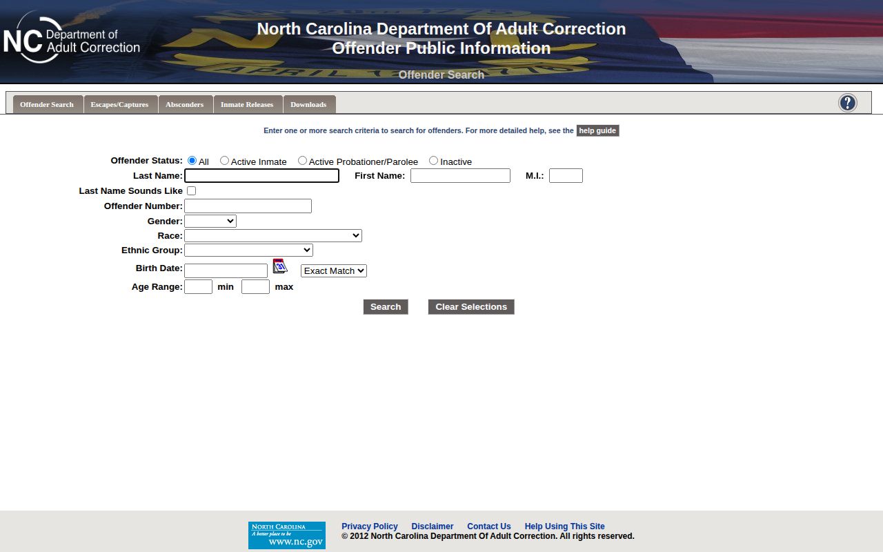 Wake County projected release date NCDAC offender search